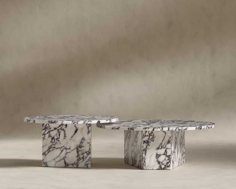 Romlulus Coffee Table - High-Low - Viola Marble