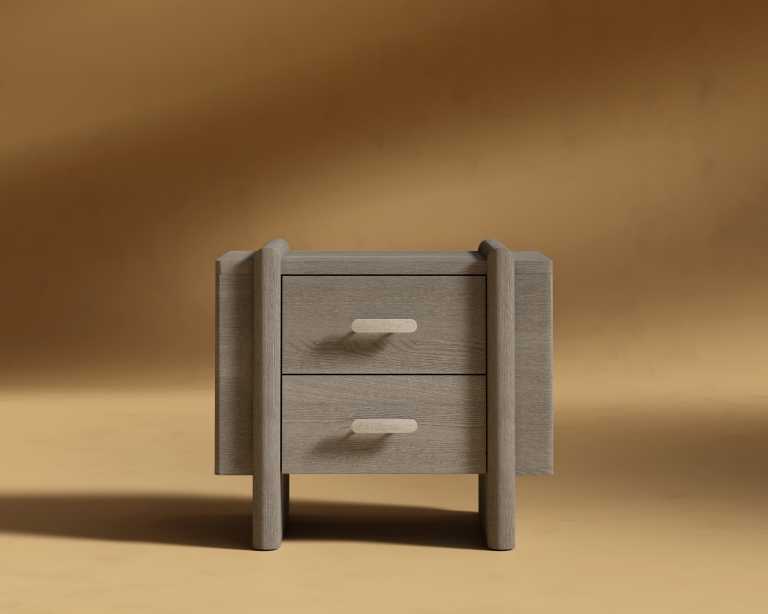 Cassia Nightstand - Grey Oak