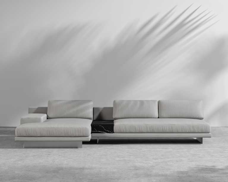 Dresden Outdoor Sectional Sofa - Encino - Black Pietra Ceramic Dresden Outdoor Sectional Sofa - Encino - Black Pietra Ceramic