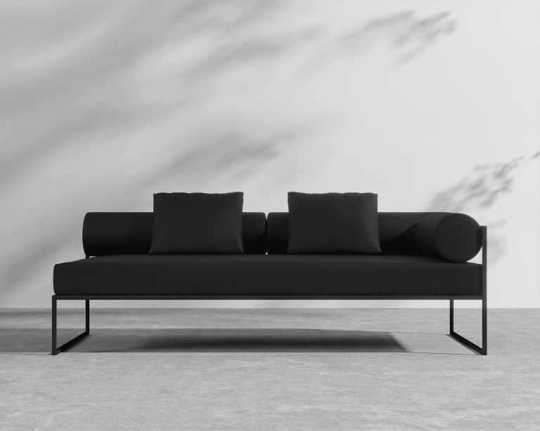 Everett Outdoor RHF 2-Seater Sofa - Arcadia - Black Frame