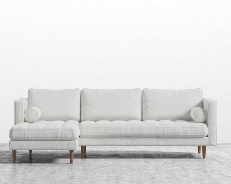Luca Sectional - Left Hand Facing - Microfiber - Trento Eggshell