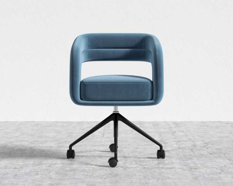 Mia-Office-Chair - Plush Velvet - Solstice - Black Base