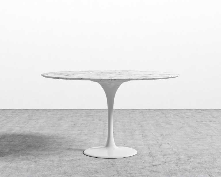 Tulip Dining Table - Round Carrara - White Base Tulip Dining Table - Round Carrara - White Base