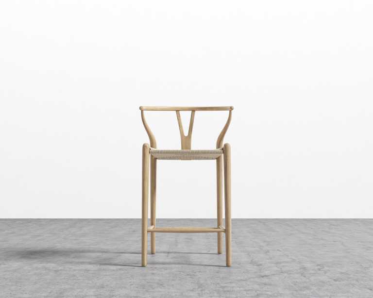 Wishbone Counter Stool - Natural with natural seat 