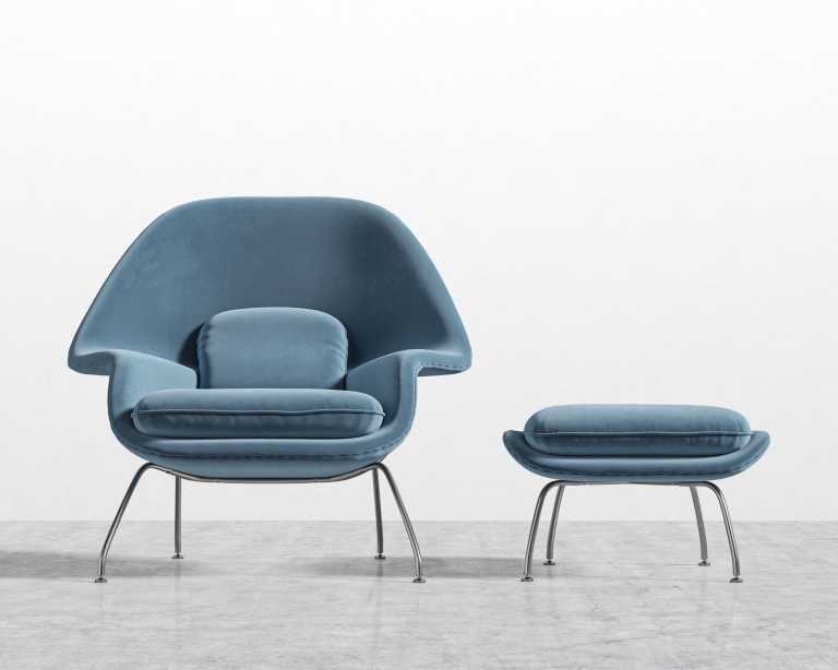 Womb Chair and Ottoman - Plush Velvet - Solstice Womb Chair and Ottoman - Plush Velvet - Solstice